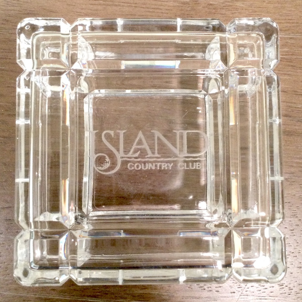 Island Country Club Trinket Glass Box 4x4x2